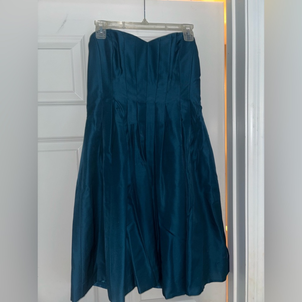 J. Crew Deep Teal Pleated Dress